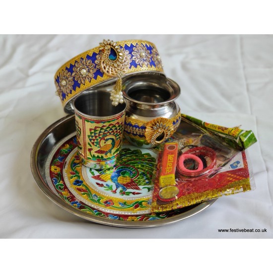Karwa Chauth Thali set D12 (Meenakari combo)