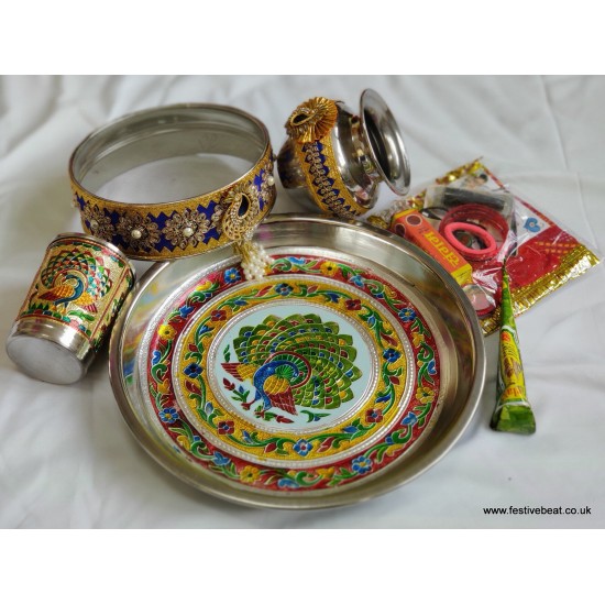 Karwa Chauth Thali set D12 (Meenakari combo)