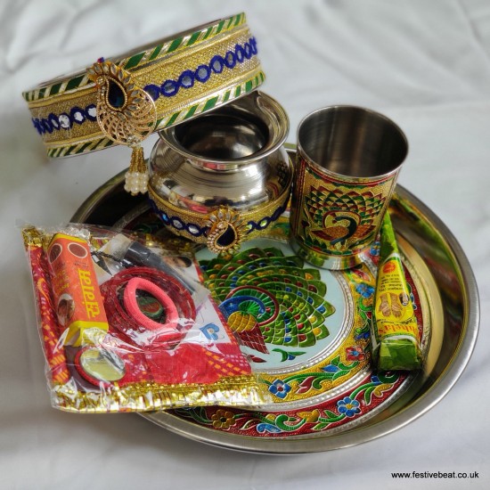 Karwa Chauth Thali set D13 (Meenakari combo)