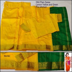 Saree D64 (2-8 yrs)- Yellow Green