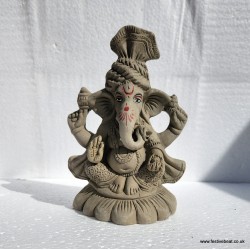 Ganesha - Eco-Friendly 012- 15cm  (With complete puja kit)