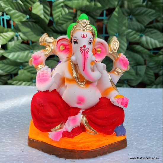 Ganesha - Eco-Friendly 002- 17cm (With Complete Puja Kit)