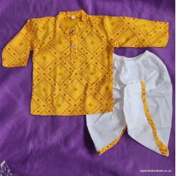 KD-D45 - (Age 0-5 yrs) Yellow with Red print (Cotton)