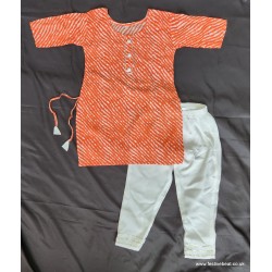 Girls wear Salwar Suit - D03 (1yr to 10 yrs)- Orange