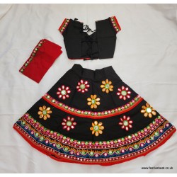 Lehenga D113 Black Red (2-11 yrs)