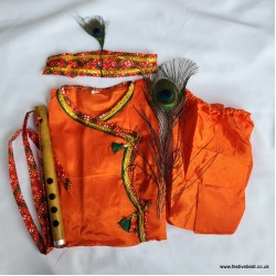 Krishna Dress D13 (1 yr to 10 yrs)- Orange Silk