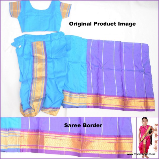 Saree D19 (2-11 yrs)- Blue 