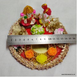 Laxmi Ganesh Resin idol on Decorative Acrylic base