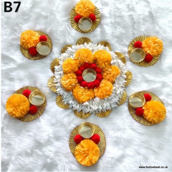 Decorative Marigold Floral Candle holder- D03