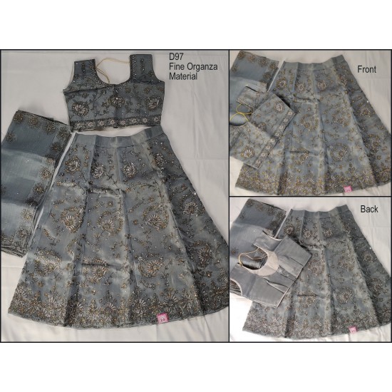 Lehenga D97 Grey color (4-11 yrs)