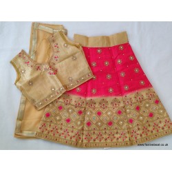 Lehenga D53 Golden Pink (0-4 yrs)